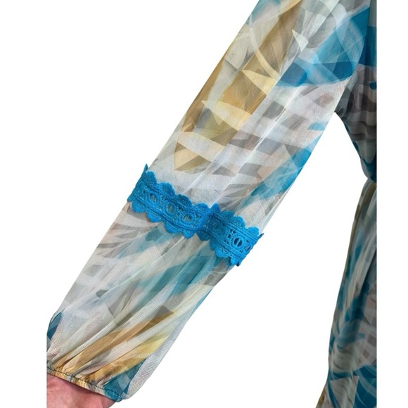 Antthony Designs Printed Mesh Bishop-Sleeve Patio Dress
Size 1X NWT - Picture 3 of 11